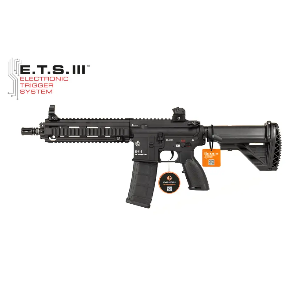 Evolution E-416 CQB ETS Rifle - Black - Airsoft Guns