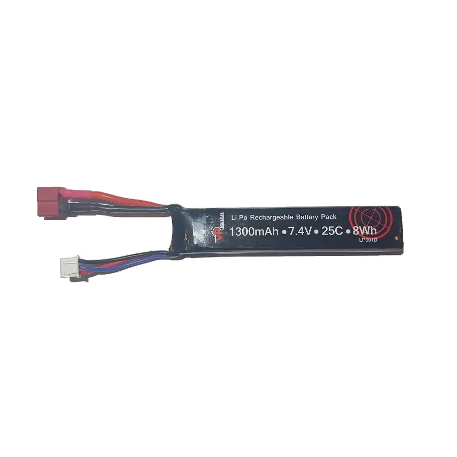 Vapex 7.4V 1300mAh 25C LIPO Battery - Small Stick - Tamiya/Deans